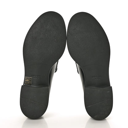 Prada Spazzolato Metal Triangle Logo 50mm Loafers 40.5 Black 5 of 9