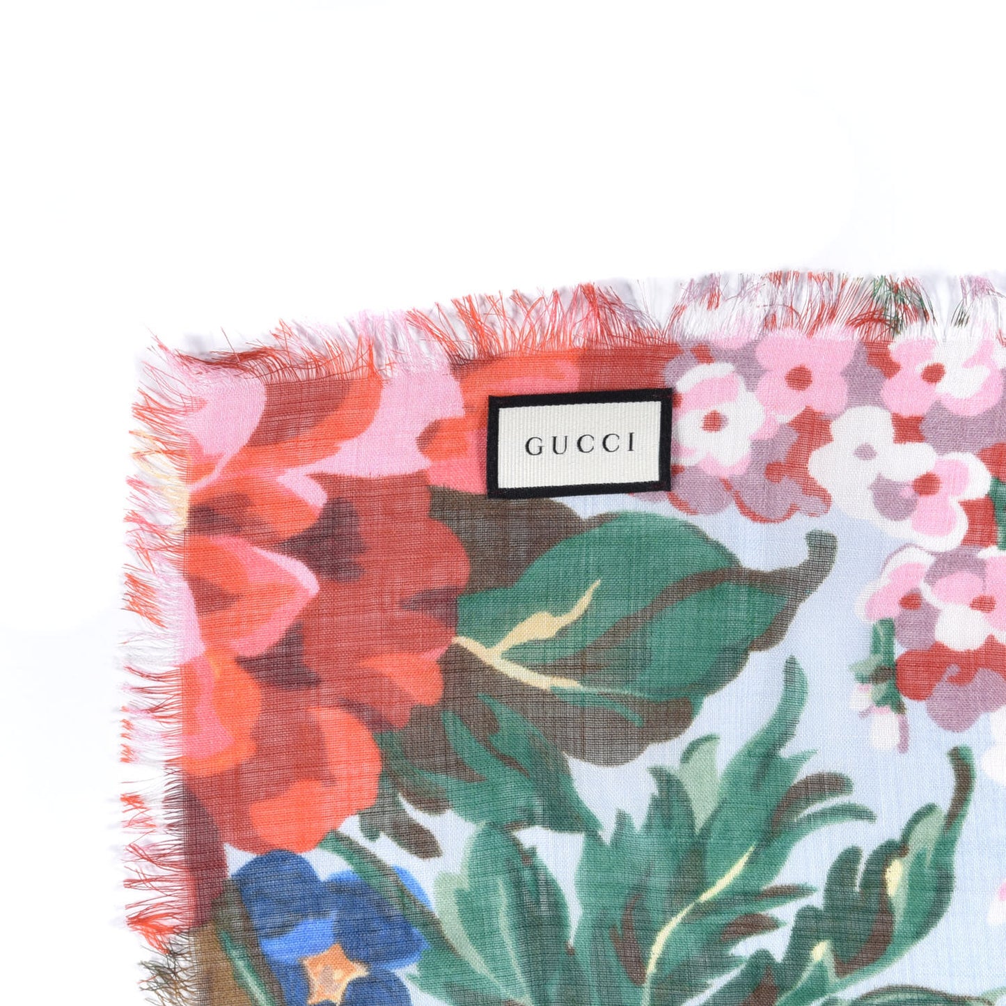 Wool Josephine Square Shawl Sky Blue Pink