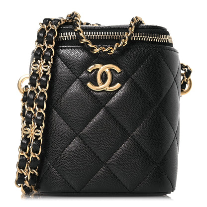 Chanel Caviar Quilted Small Vertical Vanity Case With Chain Black 1 of 12