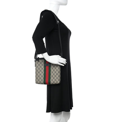 Gucci GG Supreme Monogram Web Messenger Bag Black 3 of 11