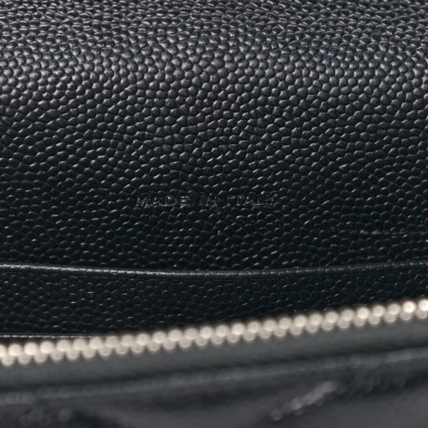 Grain De Poudre Matelasse Chevron Monogram Envelope Chain Wallet Black
