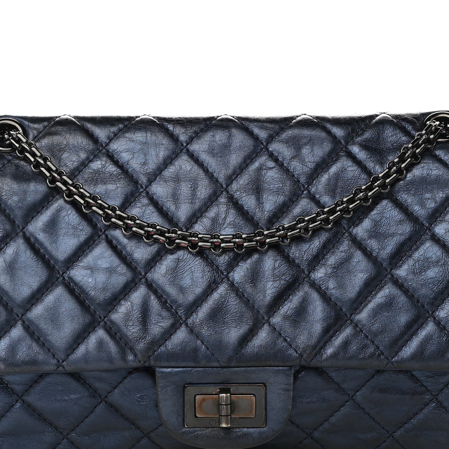 Aged Calfskin Quilted 2.55 Reissue 227 Flap Marine