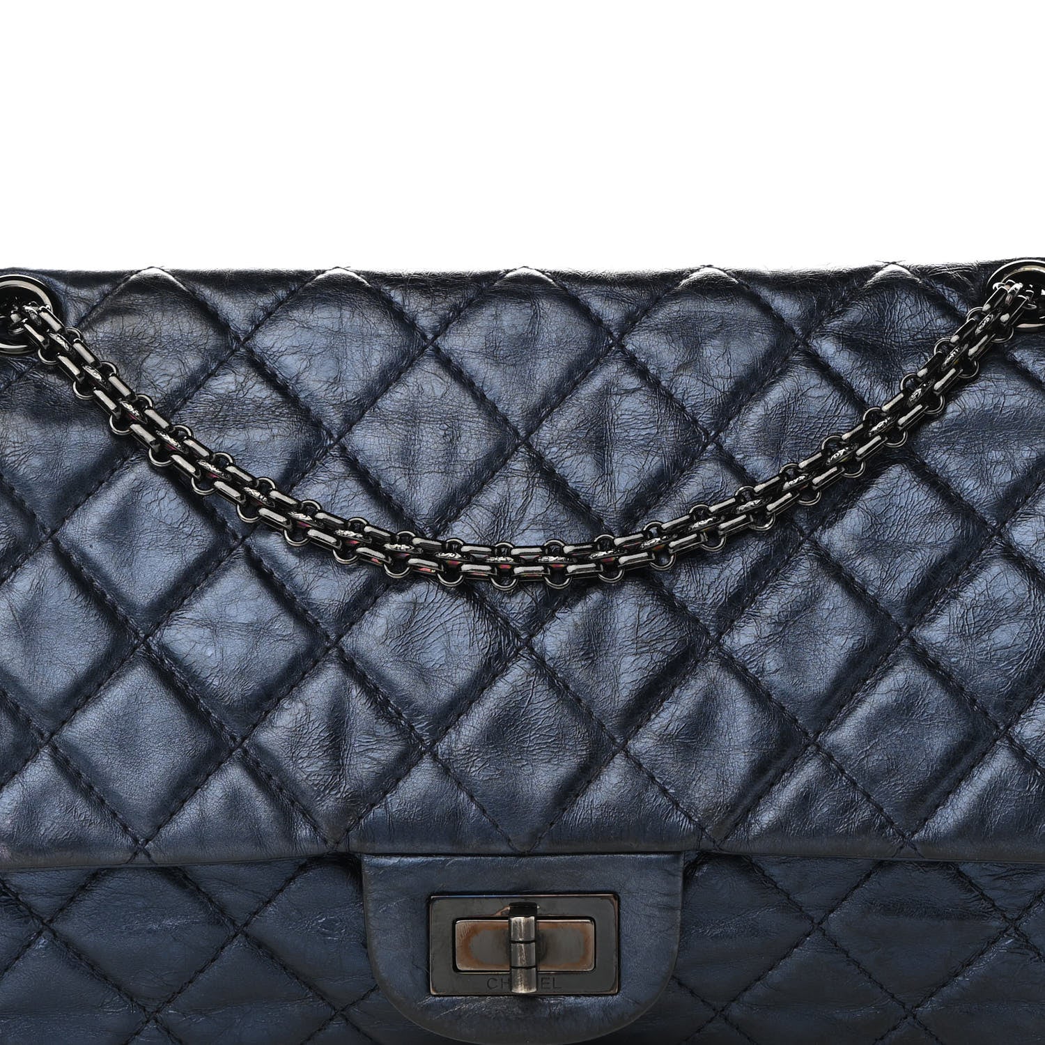 Chanel Aged Calfskin Quilted 2.55 Reissue 227 Flap Marine 7 of 9