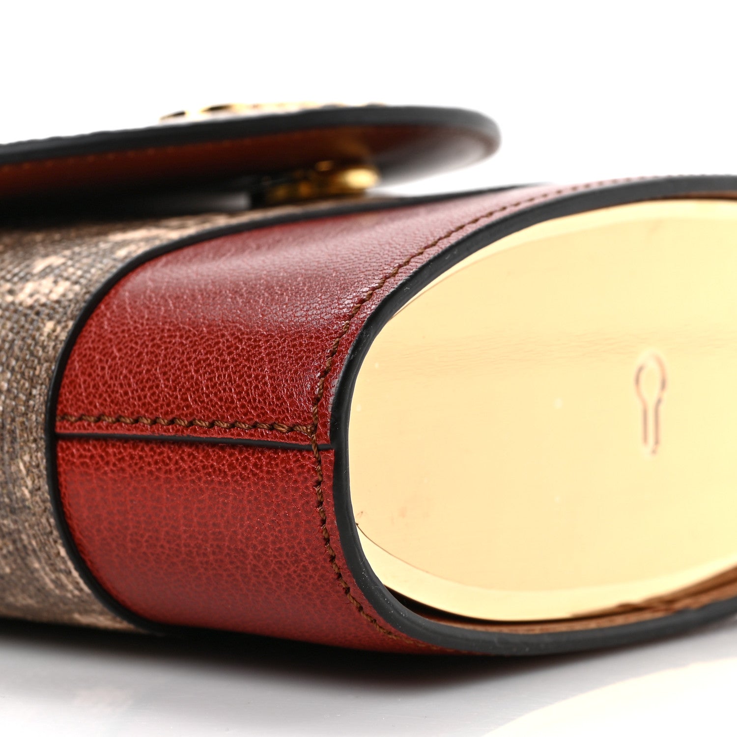 Chloe Calfskin Lizard Embossed Small Aby Lock Sepia Brown 7 of 8
