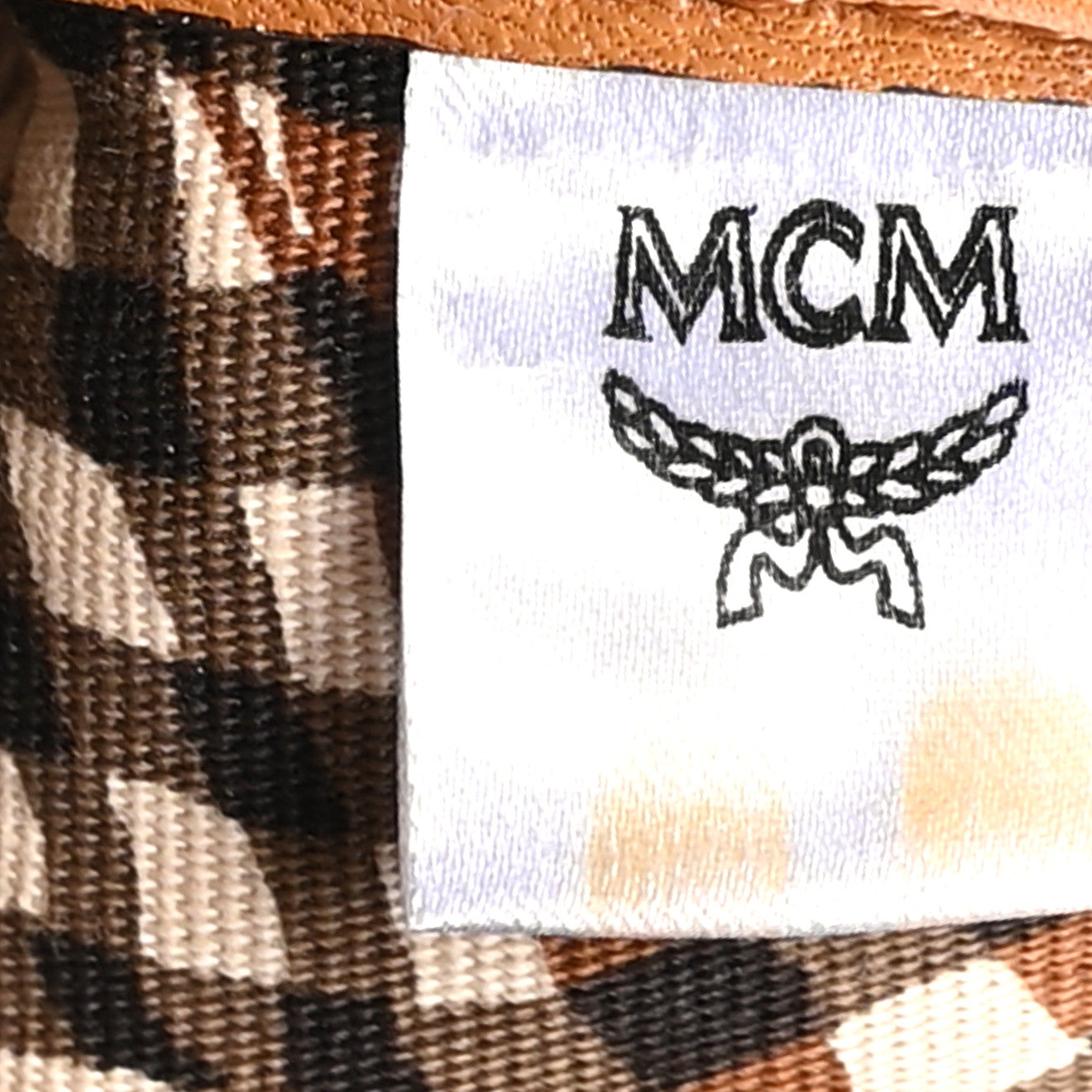 MCM Visetos Liz Shopper Tote Pouch Cognac 6 of 9