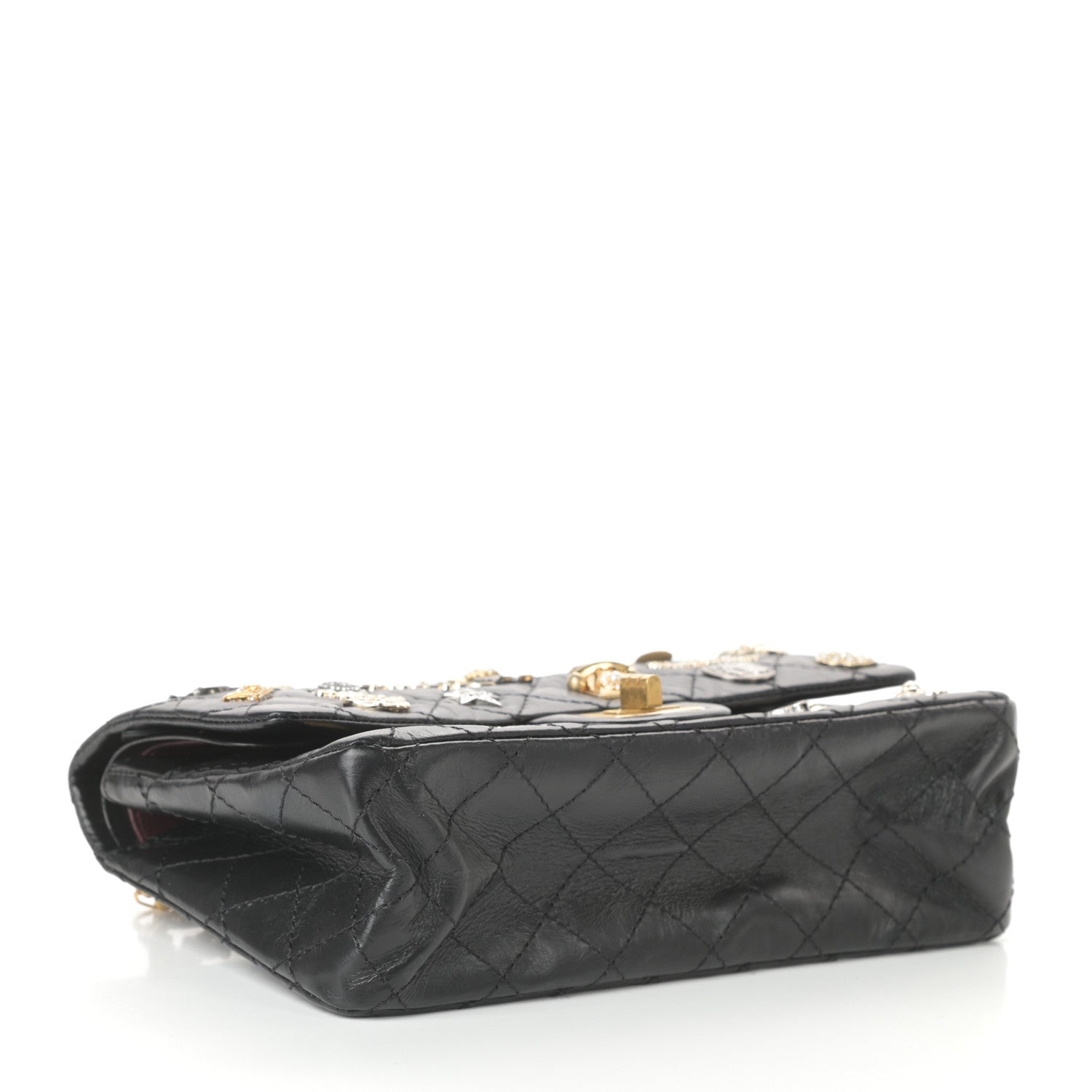 Chanel Aged Calfskin Lucky Charms 2.55 Reissue 225 Flap Black 4 of 9