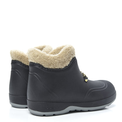 Gucci Rubber Wool Womens Crossy Ankle Boots 37 Black Butterscotch 4 of 8