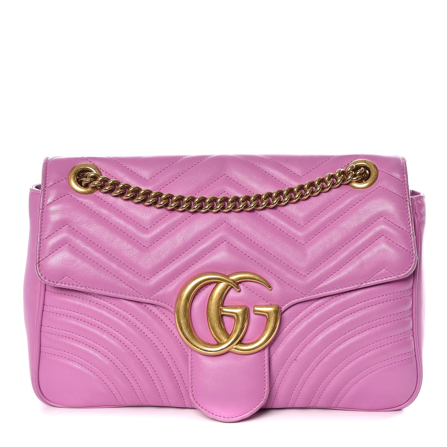 Calfskin Matelasse Medium GG Marmont Shoulder Bag Candy Mousse