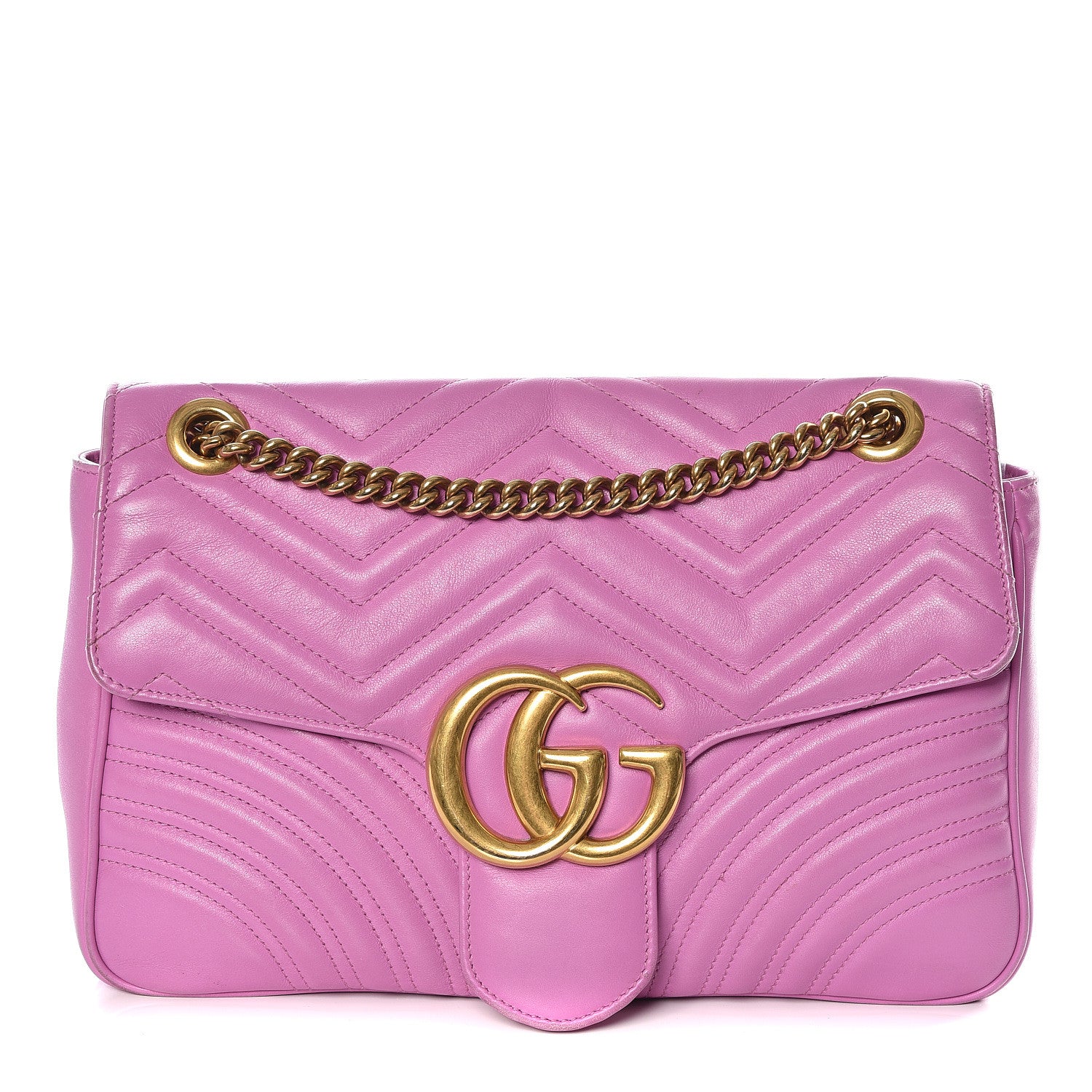 Gucci Calfskin Matelasse Medium GG Marmont Shoulder Bag Candy Mousse 1 of 15
