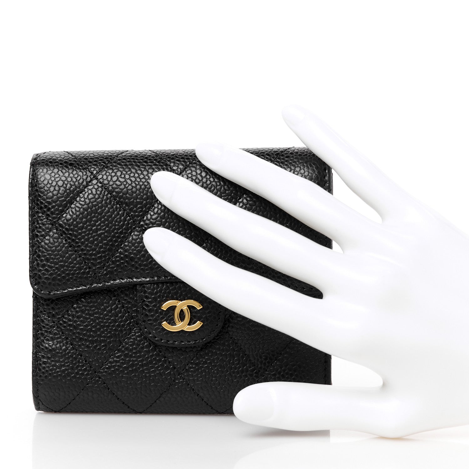 Chanel Caviar Quilted Compact Flap Wallet Black 2 of 11