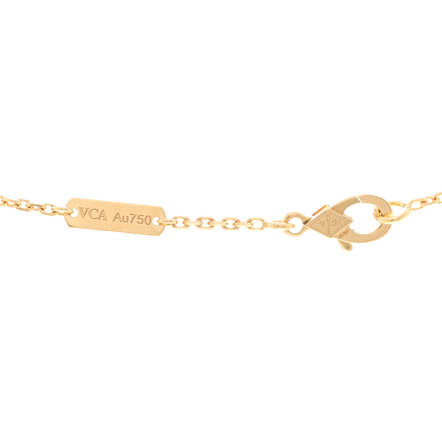 18K Yellow Gold Black Onyx Vintage Alhambra Pendant Necklace