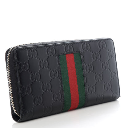Gucci Guccissima Web Zip Around Wallet Black 3 of 7