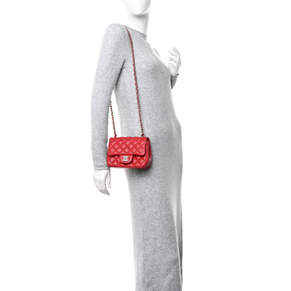 Chanel Lambskin Quilted Mini Square Flap Dark Red 2 of 10