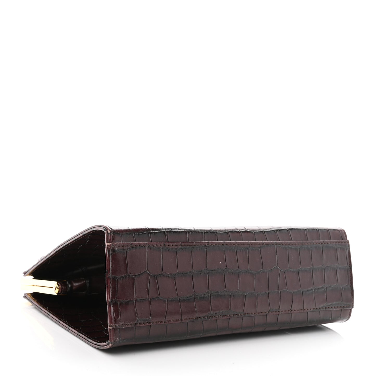 Crocodile Embossed Calfskin Elegant Top Handle Bag Class
