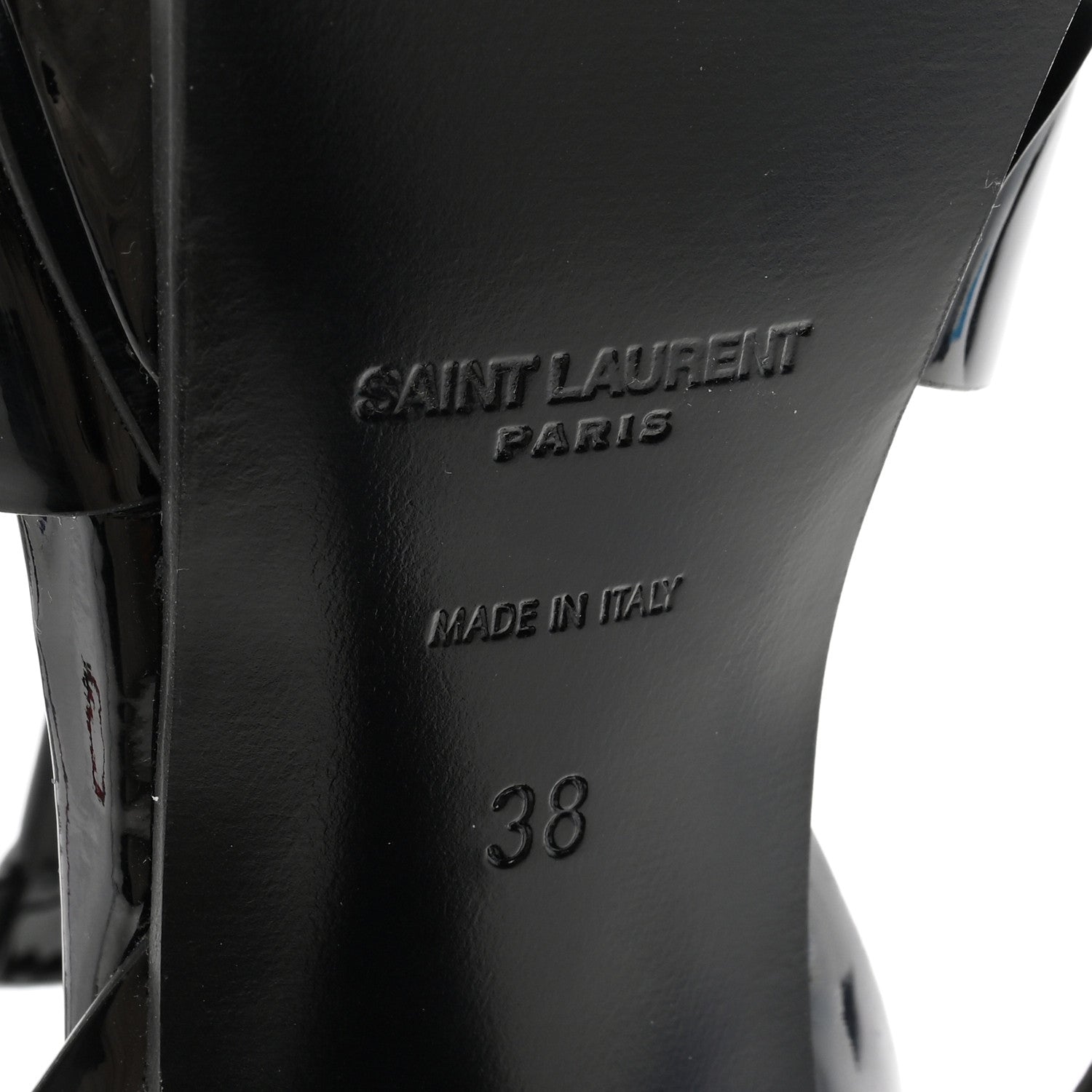 Saint Laurent Patent Tribute 105 Platform Sandals 38 Black 6 of 7