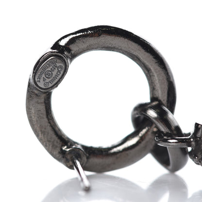 Chanel Crystal CC Hoop Drop Earrings Ruthenium 3 of 5