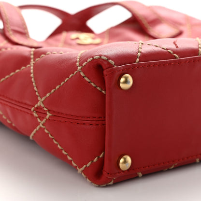 Chanel Calfskin Wild Stitch Tote Red 8 of 16