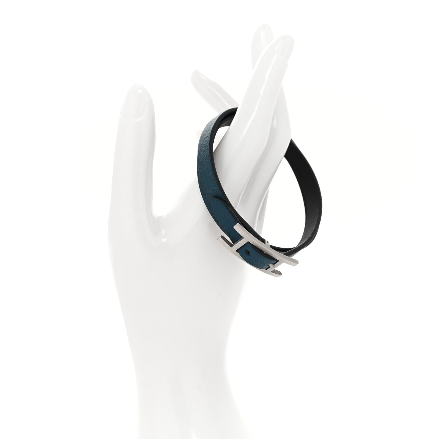 Hermes Chamonix Hapi 3 MM Double Tour Wrap Bracelet S Colvert Black 2 of 4