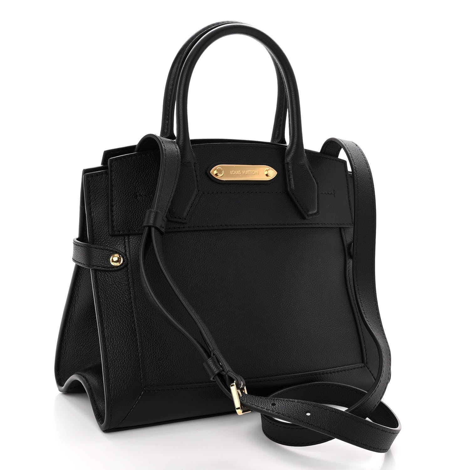 Louis Vuitton Calfskin Steamer PM Black 3 of 10