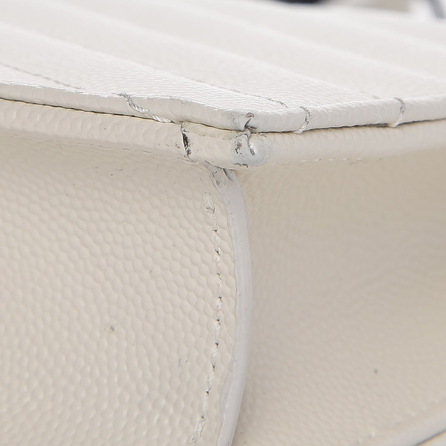 Grain De Poudre Matelasse Chevron Monogram Envelope Chain Wallet Dove White