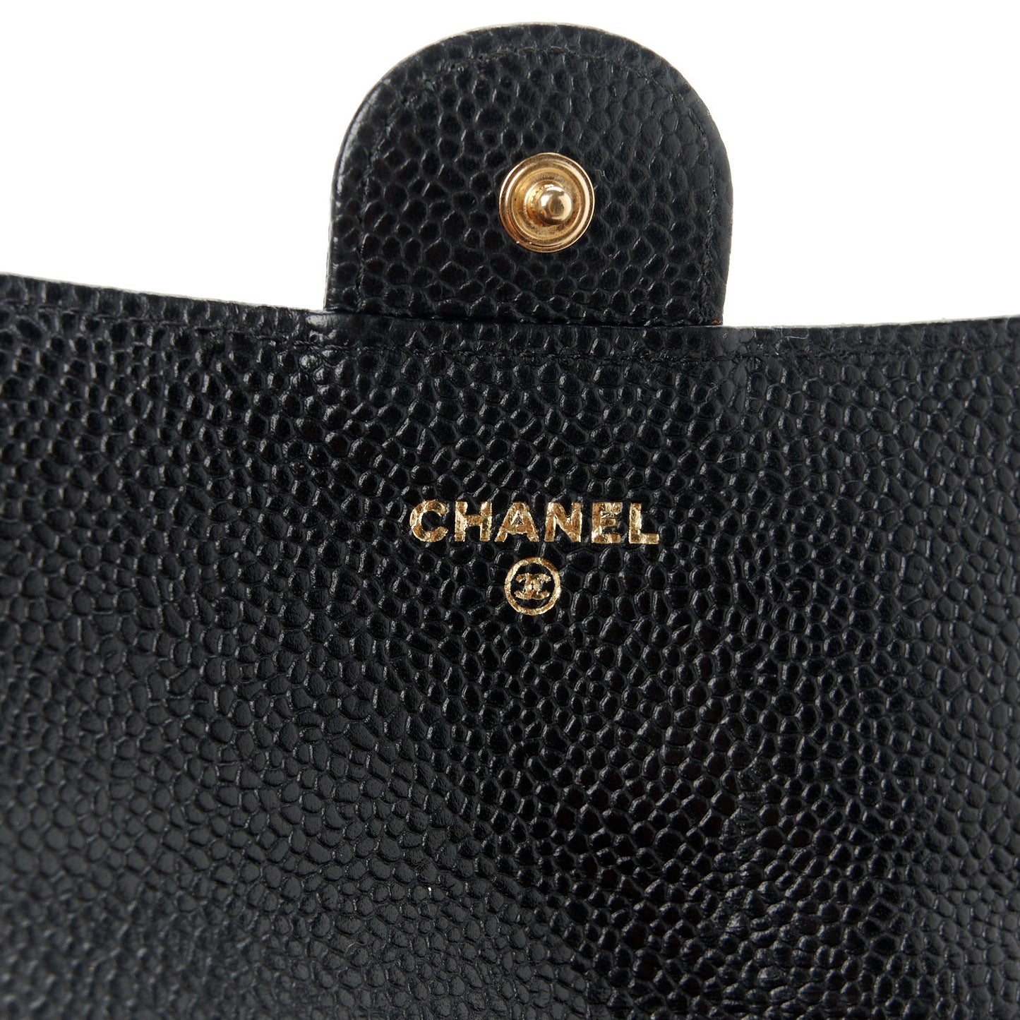 Caviar Quilted Long Flap Wallet Black