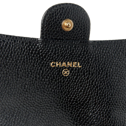 Chanel Caviar Quilted Long Flap Wallet Black 7 of 9