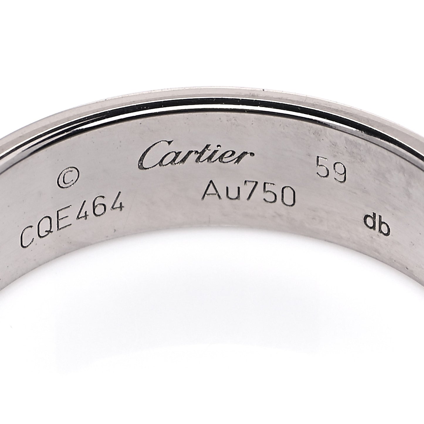 18K White Gold 5.5mm LOVE Ring 59 8.75