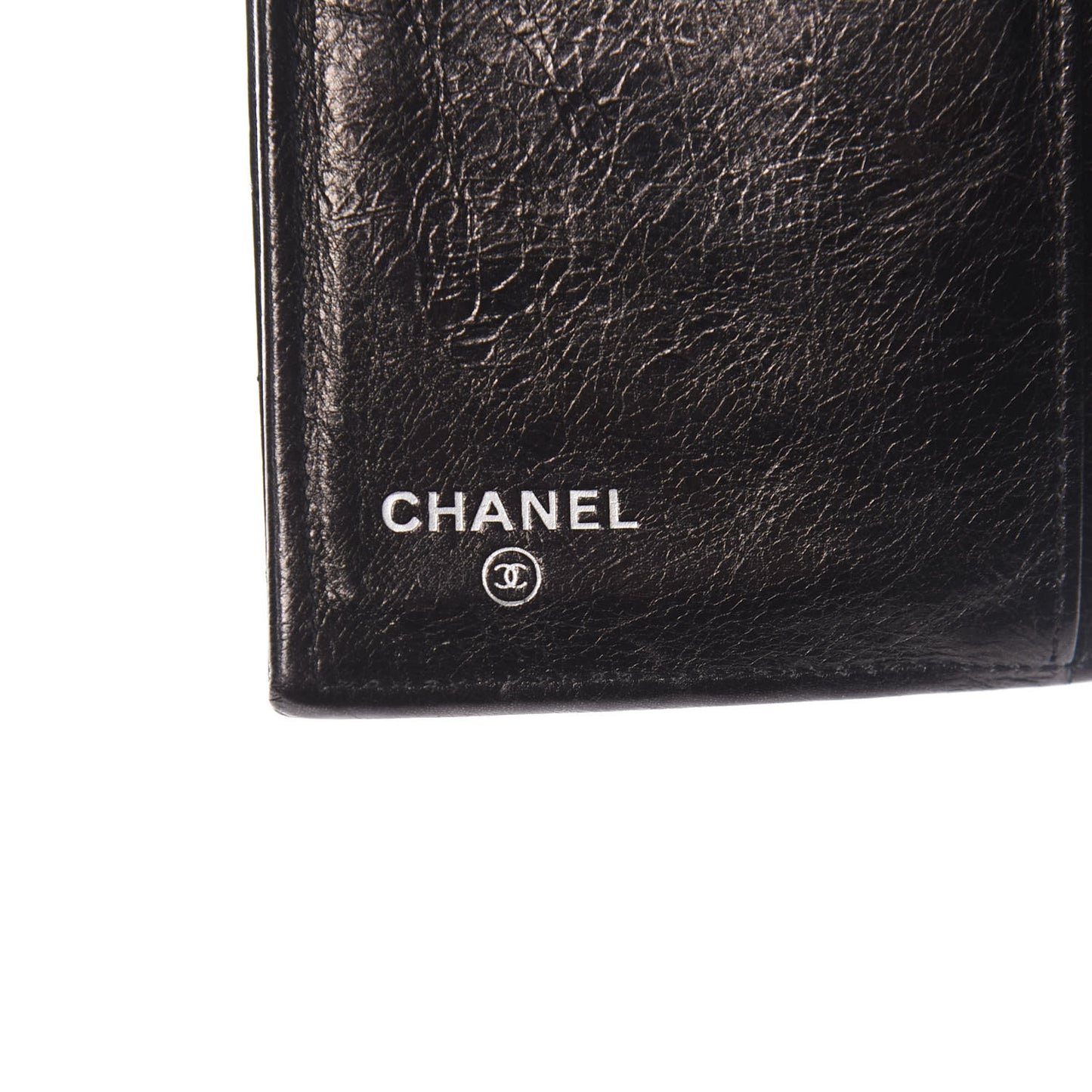 Glazed Calfskin Quilted Reissue Long Flap Wallet Black