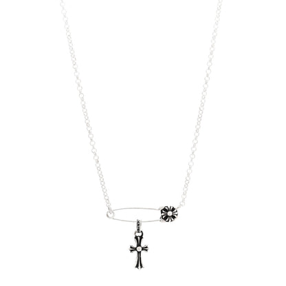 Chrome Hearts Sterling Silver Safety Pin Baby Fat Cross Pendant Necklace 1 of 5