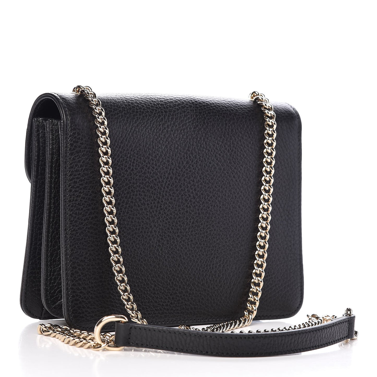 Dollar Calfskin Small Interlocking G Shoulder Bag Black