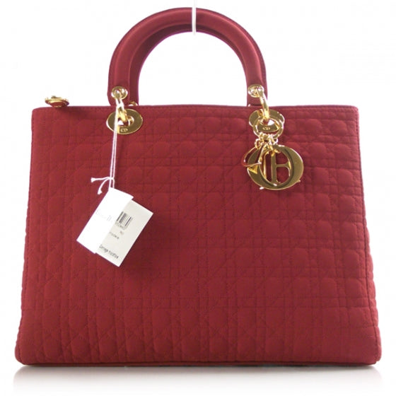 Nylon Cannage Large Lady Dior Red