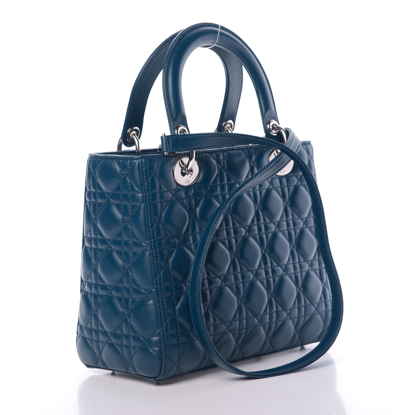 Lambskin Cannage Medium Lady Dior Blue