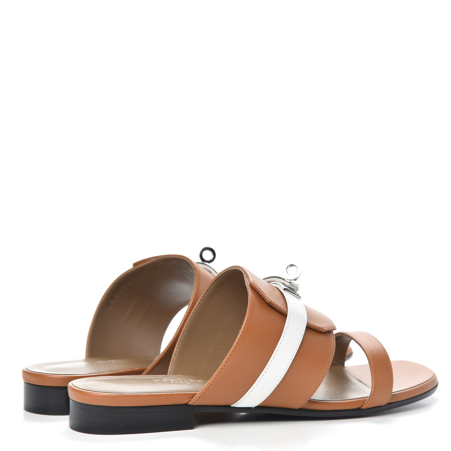 Calfskin Avenue Sandals 37.5 Gold White