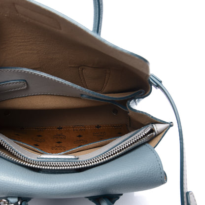 MCM Grained Calfskin Mini Milla Tote Sky Blue 5 of 13