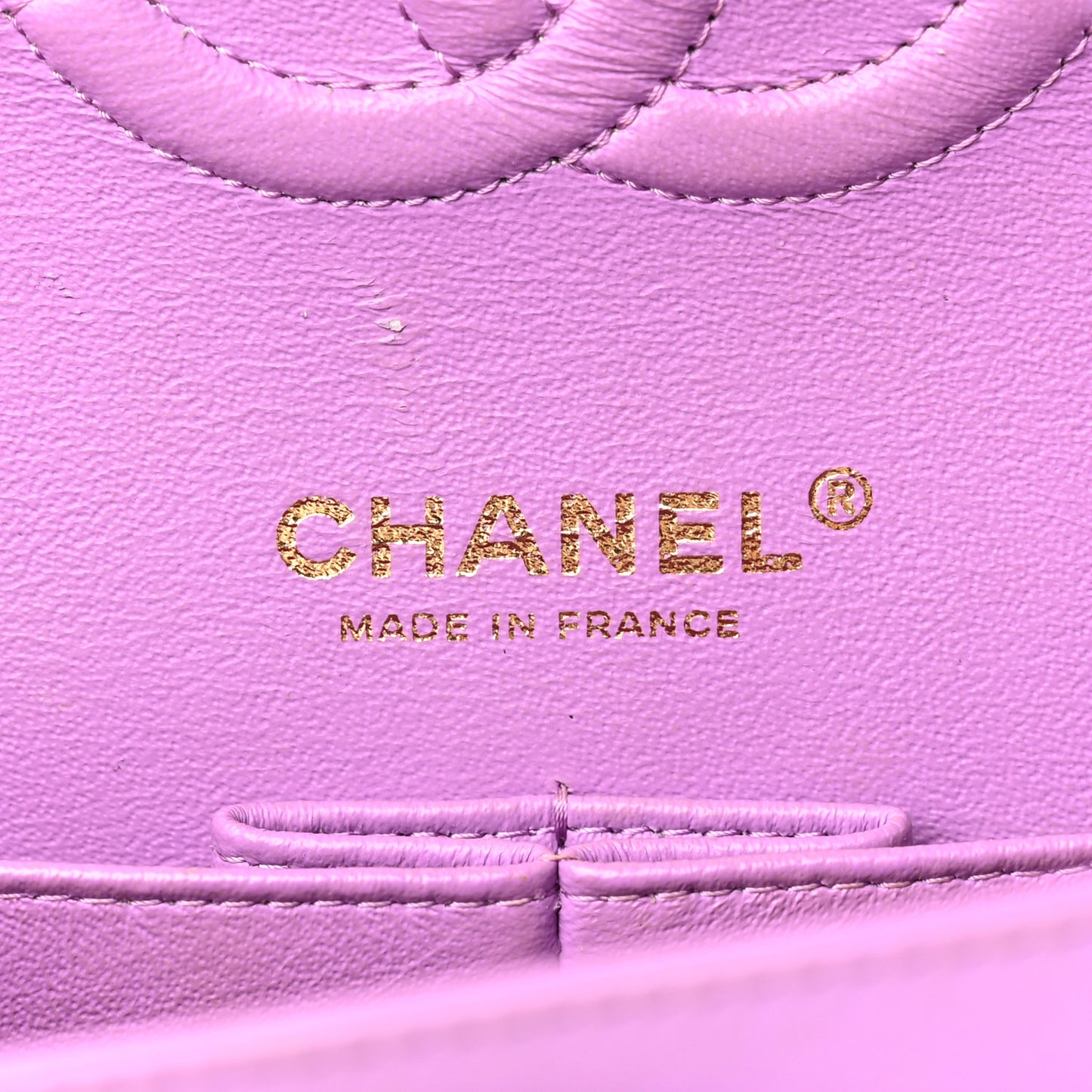 Patent Quilted Medium Double Flap Light Purple