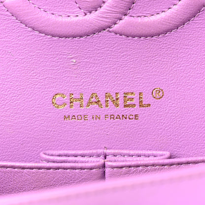 Chanel Patent Quilted Medium Double Flap Light Purple 6 of 10