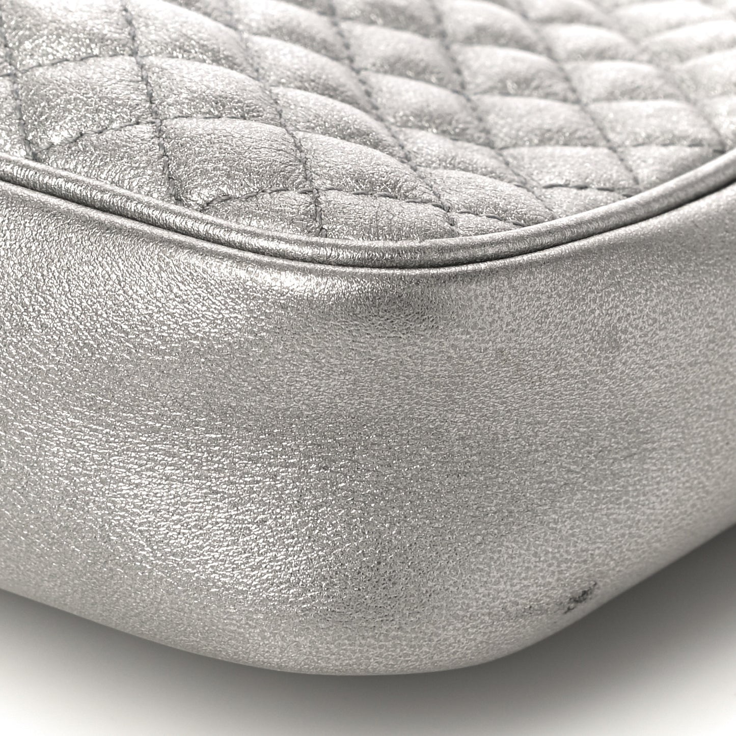 Laminated Nappa Web Trapuntata Small GG Shoulder Bag Argento