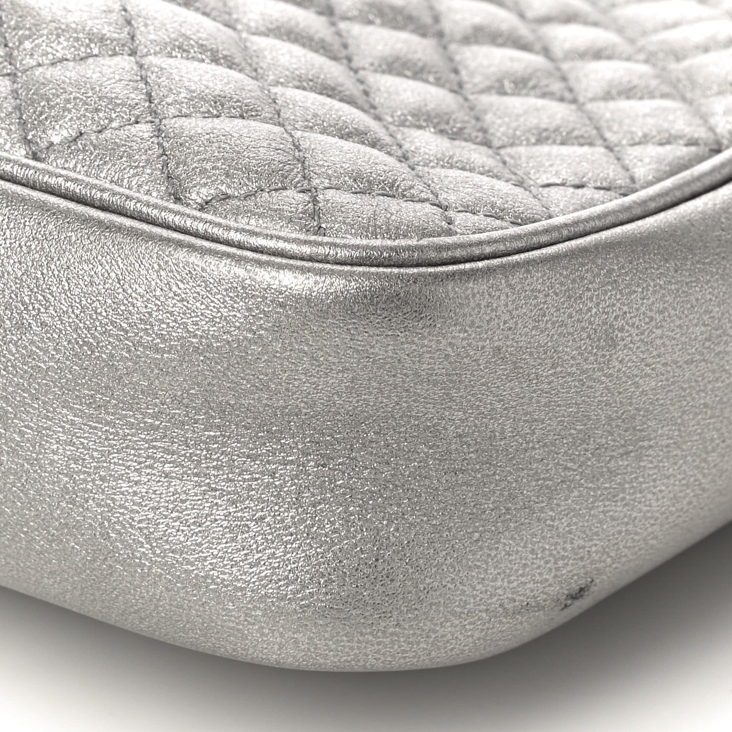 Gucci Laminated Nappa Web Trapuntata Small GG Shoulder Bag Argento 11 of 14