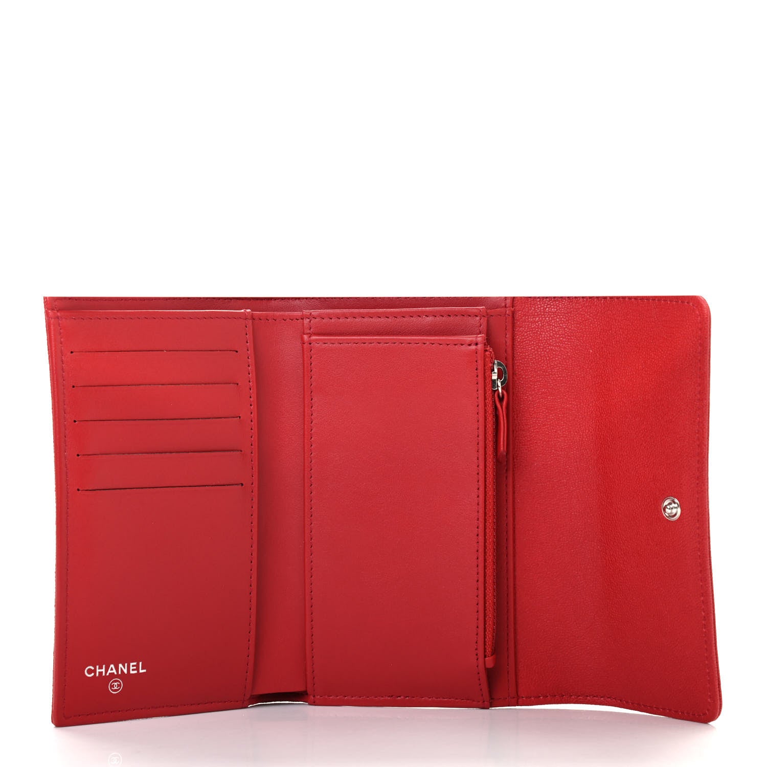 Chanel Caviar Quilted Medium Boy Flap Wallet Red 5 of 8