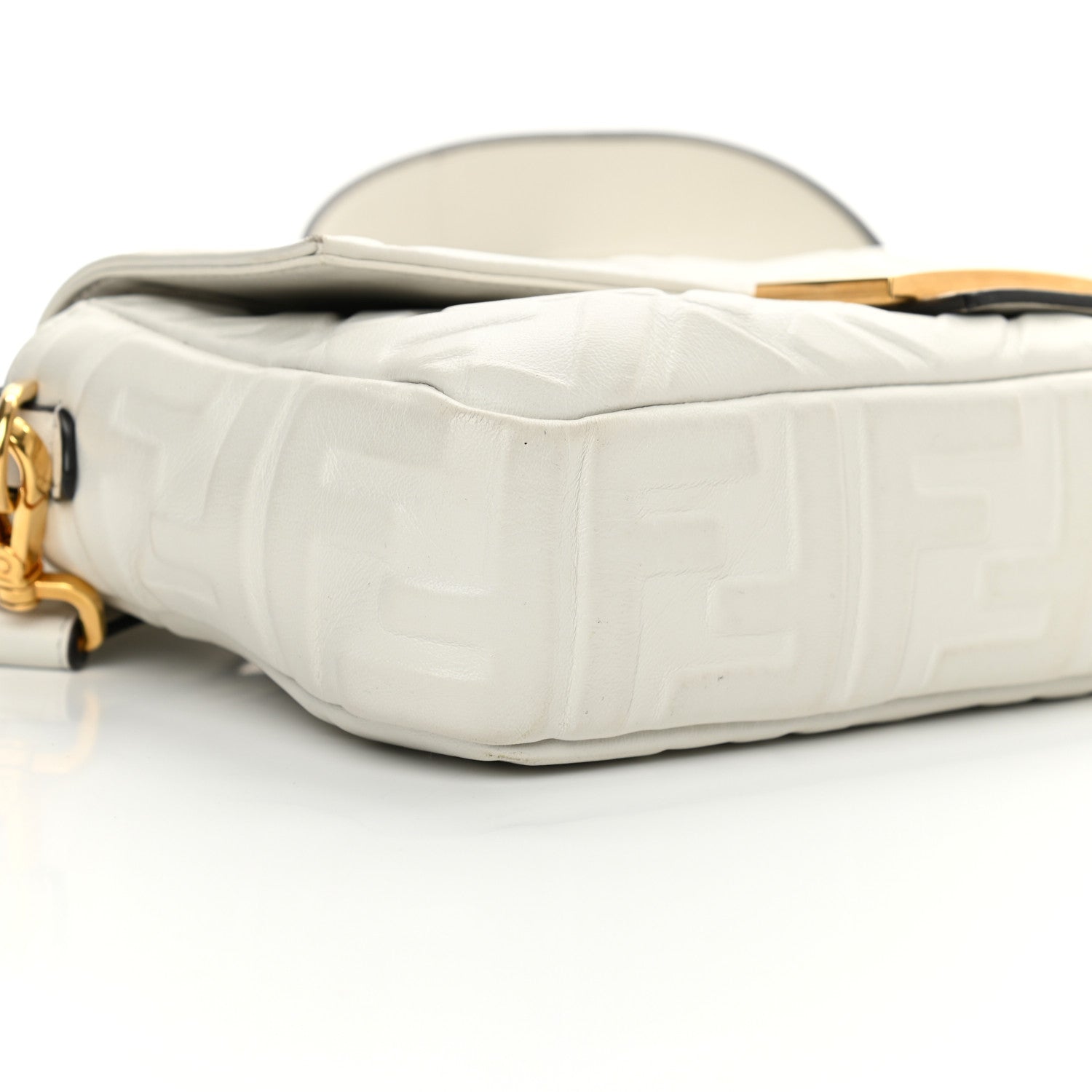 Fendi Nappa FF 1974 Embossed Baguette White 9 of 18