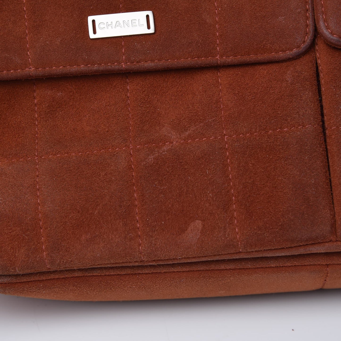 Suede Square Quilted Medium Mademoiselle Flap Orange