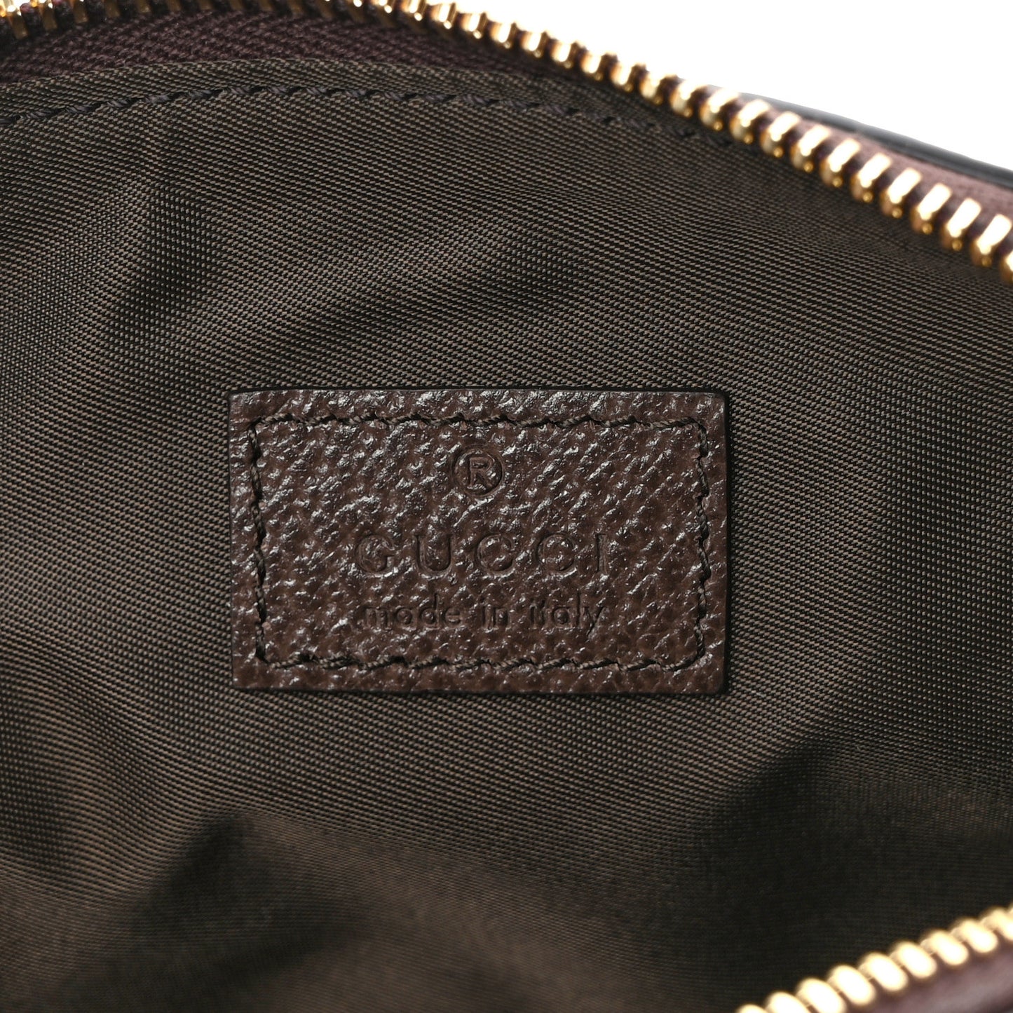 GG Supreme Monogram Textured Calfskin Web Medium Ophidia Cosmetic Case Beige Ebony New Acero