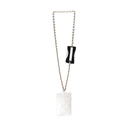 Chanel Lambskin Quilted My Chanel Lady Card Holder On Chain White 5 of 11