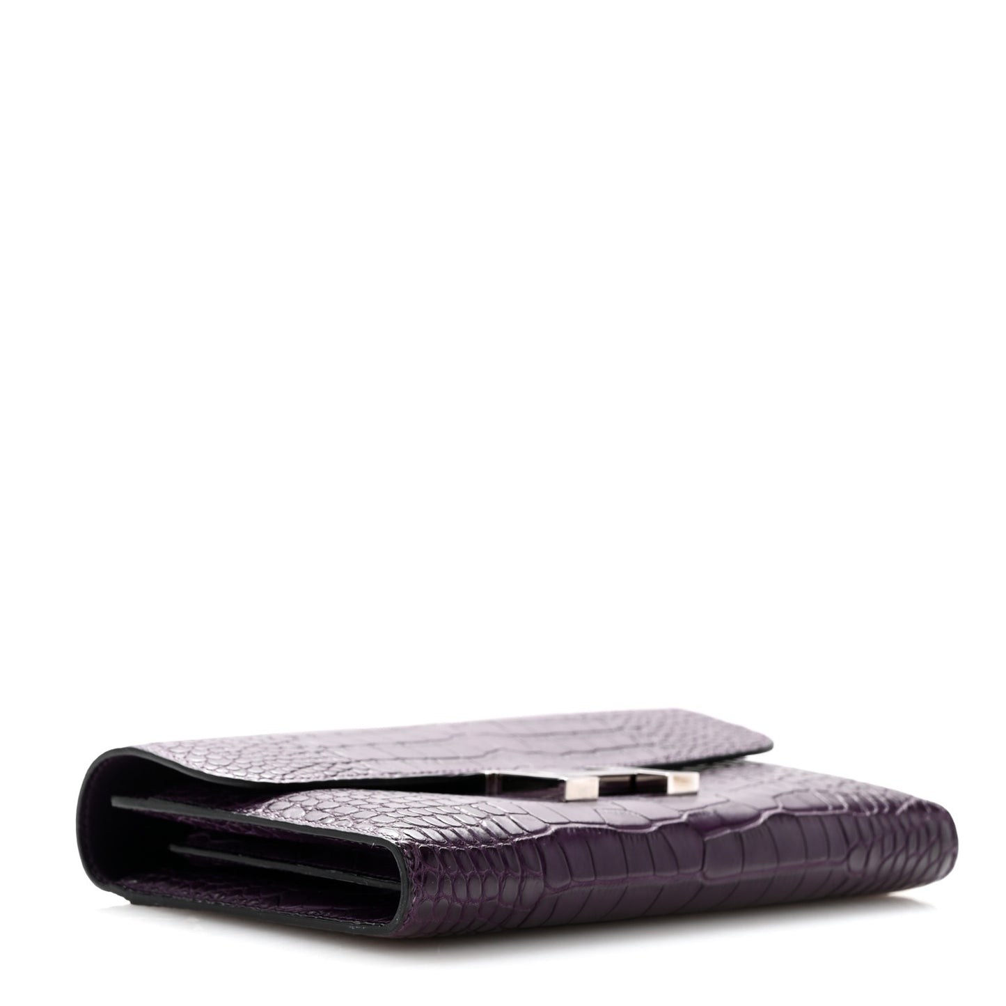 Matte Alligator Constance Long Wallet Amethyst