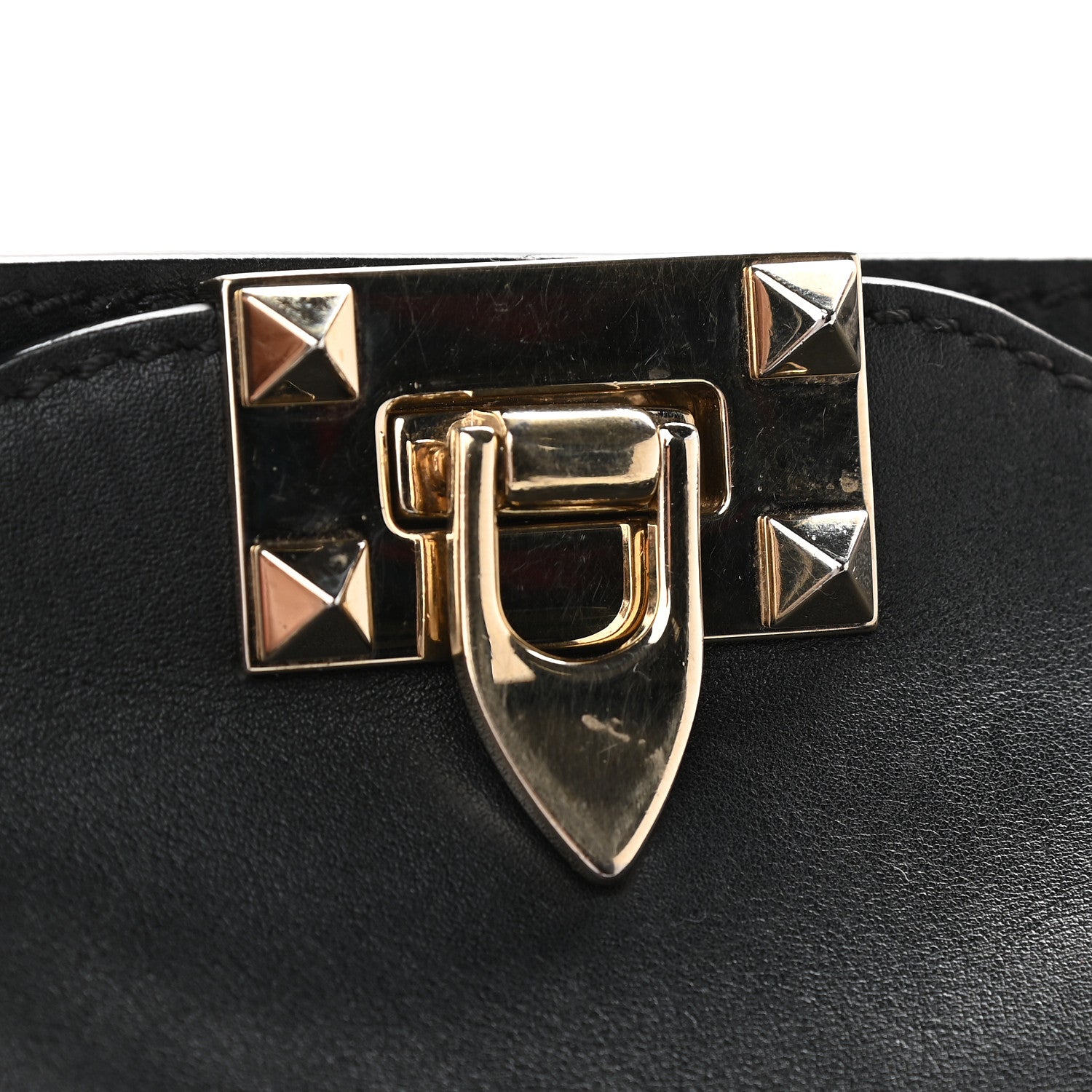 Valentino Garavani Vitello Rockstud Double Handle Tote Black 11 of 16