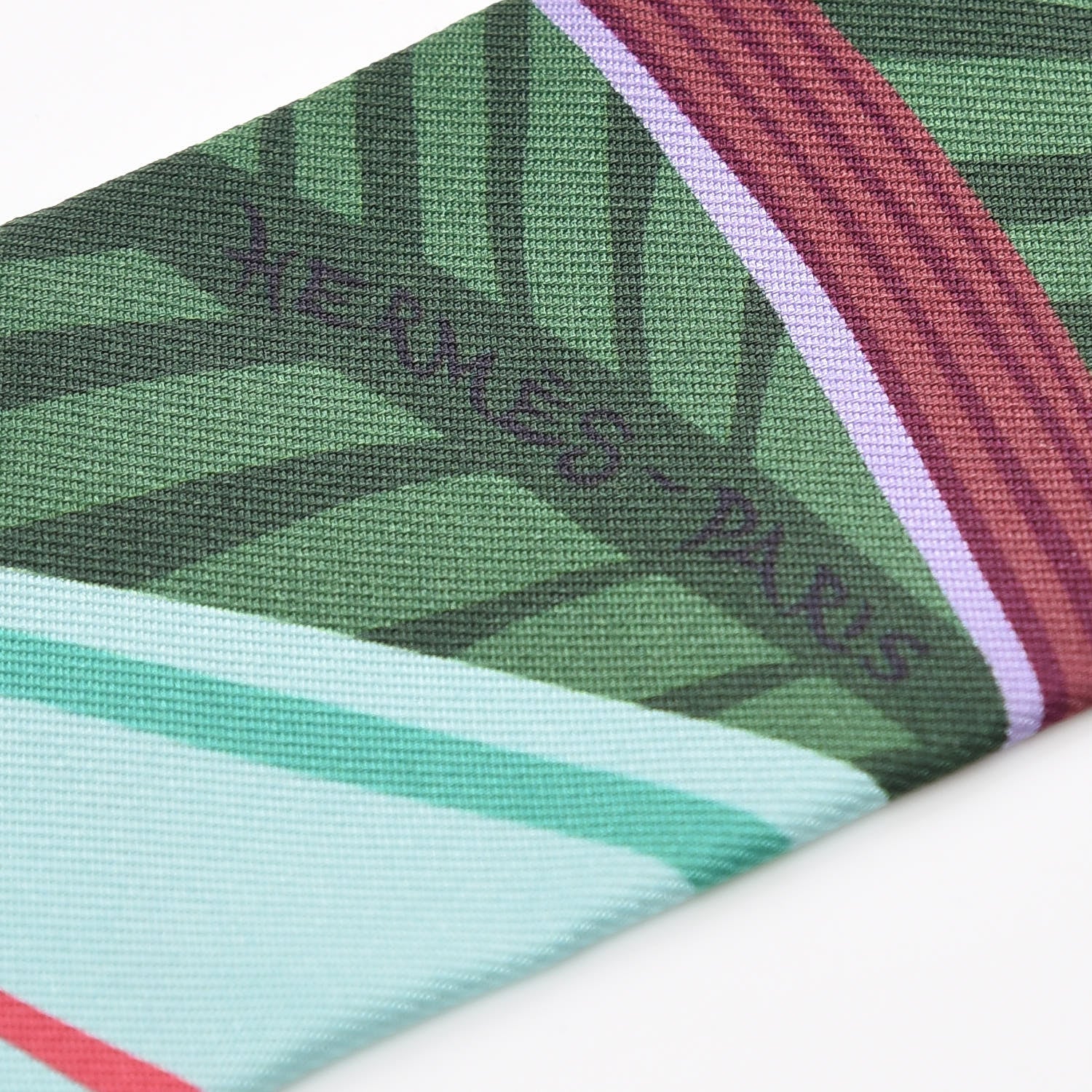Hermes Silk Jaguar Quetzal Twilly Bordeaux Vert Bleu 4 of 5