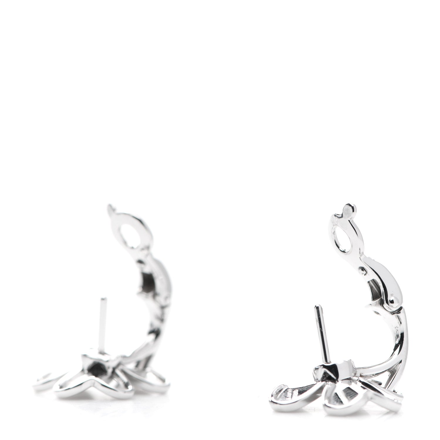 Van Cleef & Arpels 18K White Gold Diamond Small Frivole Earrings 3 of 5