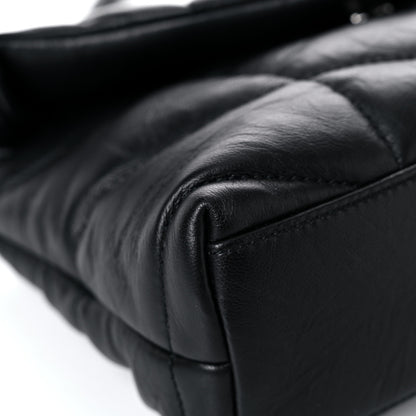 Saint Laurent Calfskin Quilted Toy Loulou Puffer Monogram Monochrome Chain Satchel Black 9 of 19