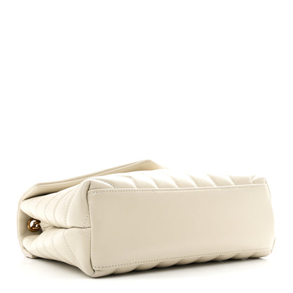 Saint Laurent Calfskin Y Quilted Monogram Small Loulou Chain Satchel Ivory 4 of 11