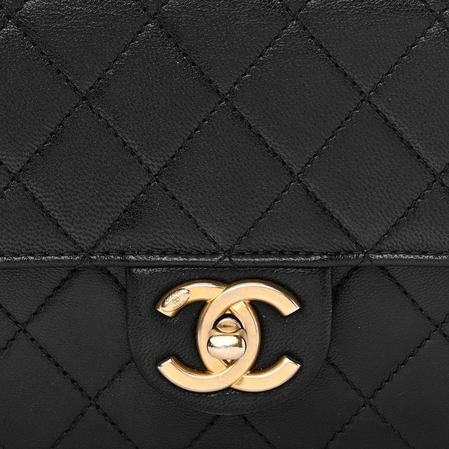 Goatskin Quilted Acrylic Beads Small Flap Black